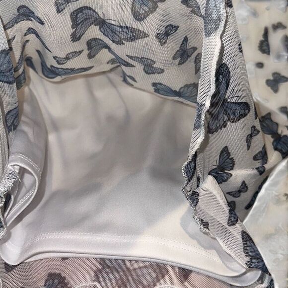 *New* Harper & Ivy Butterfly Print Short Sleeve Mesh Baby Tee Ladies Size Small - Picture 8 of 11